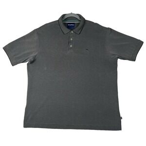 TOMMY BAHAMA Polo Shirt Mens Large Gray Performance Geometric Short Sleeve Golf